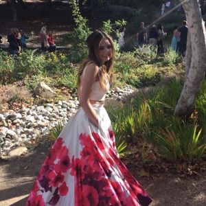 Jovani Two Piece Floral Prom Dress 34028